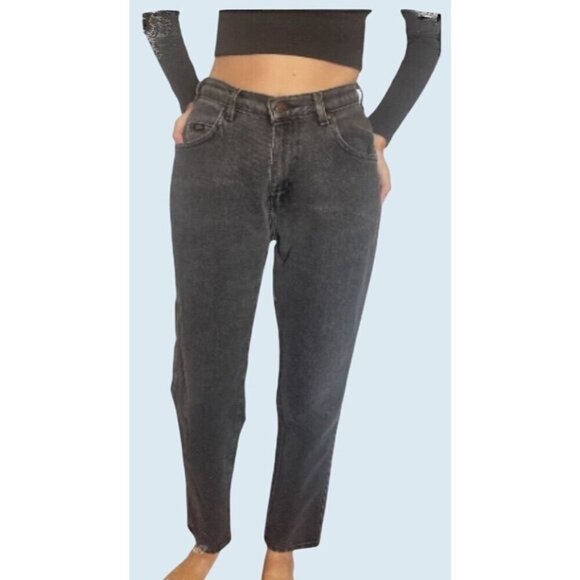 Vintage LEE Faded Black Grey Ankle Length Jeans Pants 90s Size 25 - Picture 1 of 7